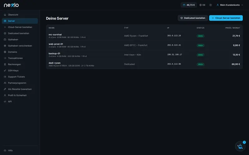 Server-Liste