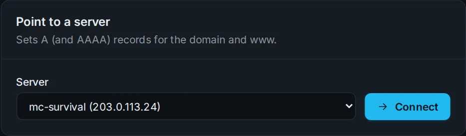 Point a domain to a server