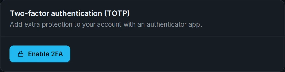 Enable two-factor authentication